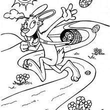 Desenho do coelhinho da páscoa correndo para colorir