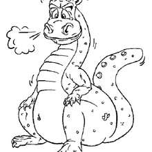Desenho de um dragão medroso para colorir