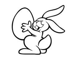 Desenho de um coelhinho da páscoa feliz para colorir