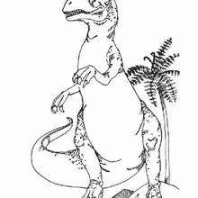 Desenho de um tiranossauro perigoso para colorir