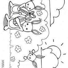 Desenho de coelhinhos da páscoa para colorir