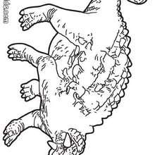 Desenho de um Anquilossauro pré-histórico para colorir