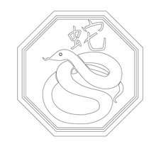 Horóscopo Chinês : desenho da Serpente para colorir