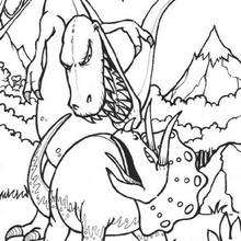 Desenho de Luta de dinossauros para Colorir - Colorir.com