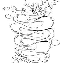 Desenho de um dragão com asinhas para colorir