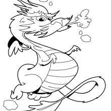 Desenho de um dragão gordinho para colorir