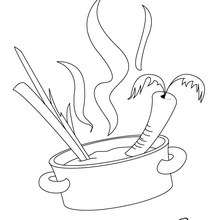 cozinhar, Desenho de uma sopa de legumes para colorir