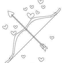 Desenho do arco e flecha do cupido para colorir