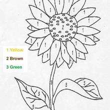 Desenhos para colorir de colorir a linda flor pelos números  