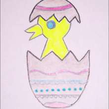 Aprenda a desenhar um pintinho dentro da casca do ovo da Páscoa