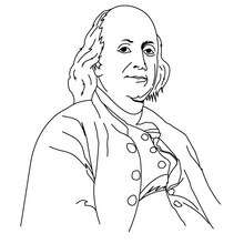 Retrato do Benjamin Franklin para colorir