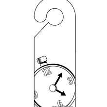 Placa de maçaneta com relógio para colorir e imprimir