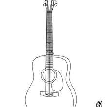 Desenho de um violão para colorir