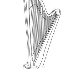 Desenho de uma Harpa para colorir
