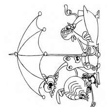 Desenho dos Space Goofs com um guarda-chuva para colorir