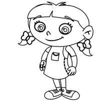 Desenho da Annie dos Mini Einstens sorrindo para colorir