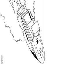Desenho de um barco a motor para colorir