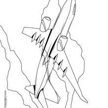 Desenho de um Avião a jato para colorir