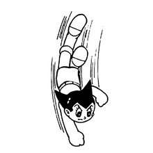 Desenho para colorir do Astro Boy voando