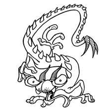 Desenho de um Montro-dragão para colorir