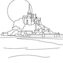 Desenho do O monte Saint-Michel para colorir