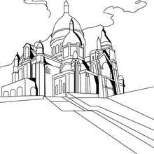 A basílica do Sacré coeur para colorir