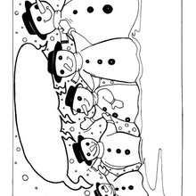 Desenho de bonecos de neve felizes para colorir