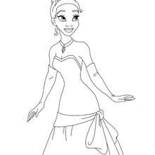 Desenho da princesa Tiana para colorir