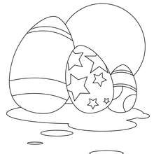 Desenho de para colorir de ovos de Páscoa decorados