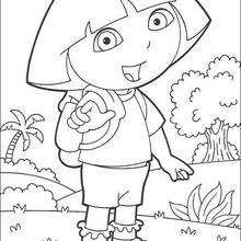 Desenho da Dora, a Aventureira de férias para colorir