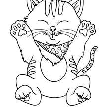 página para colorir de desenho de gato kawaii para crianças 1613481 Vetor  no Vecteezy