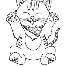 Desenhos para colorir de desenho de um gato kawaii gordinho para colorir  