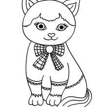 Desenho de gato kawaii para colorir