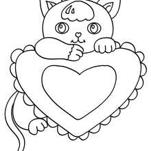 Gatinho fofo kawaii para colorir - Imprimir Desenhos