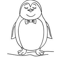 Desenho de um pinguim elegante para colorir