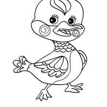 Desenho de um pato Kawaii para colorir online