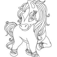 Desenho de um cavalo Kawaii para colorir