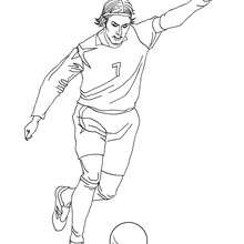 Desenho do David Beckham jogando futebol para colorir