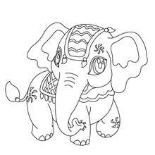 Desenho de um elefante Kawaii para colorir