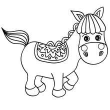 Desenhos para colorir de desenho de um cavalo sorrindo para