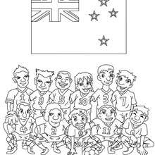 Desenho do time de futebol da Nova Zelândia para colorir