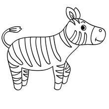 Desenho de uma zebra Kawaii para colorir