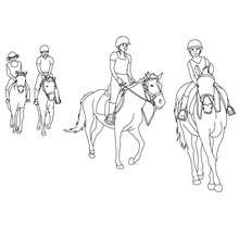 Desenho de Cavalo com sela a saltar para Colorir - Colorir.com