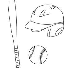 Desenho do equipamento de beisebol para colorir