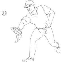 esporte, Desenho de um jogador de beisebol correndo para colorir