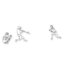 esporte, Desenho de um jogo de beisebol para colorir