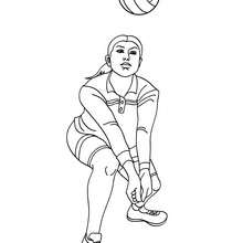 voleibol, Desenho de um jogador defendendo no Vôlei para colorir