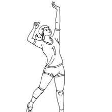 voleibol, Desenho de um jogador de Vôlei sacando para colorir