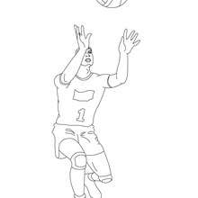 esporte, Desenho de uma defesa de Voleibol  para colorir