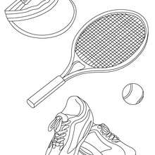 Desenho do equipamento de tênis  para colorir